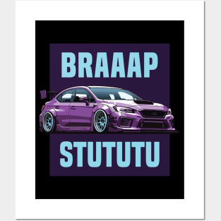 Subaru STI Car Art - Impreza WRX Widebody Modified JDM Car Posters and Art